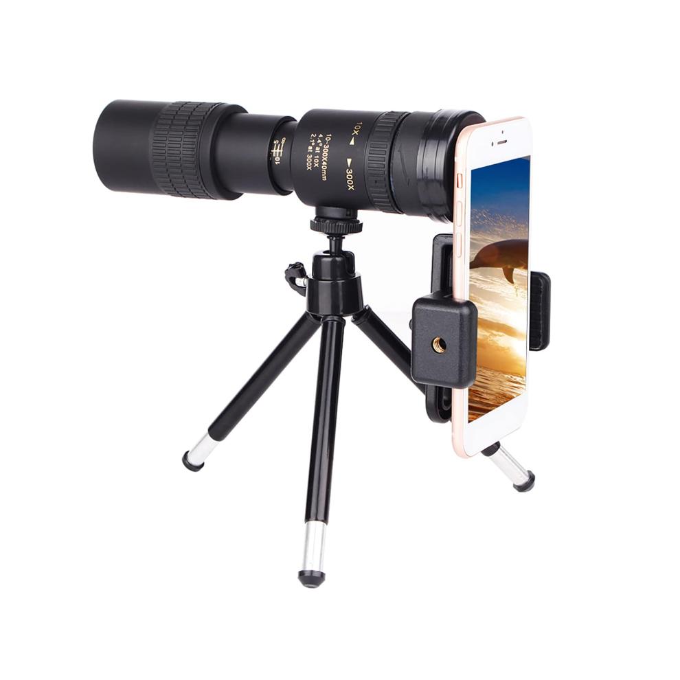Chronus 10-300X40mm Bak4 Prism Monocular Telescope(Black) Black 6976919864443