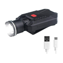 500 Lumens Clip-on Hat Light,USB Rechargeable Led Cap Light,No Red Ring and Aluminum Alloy Zoomable Head Baseball Hat Lamp(Black)