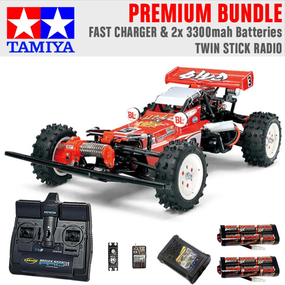 TAMIYA RC 58391 Hot Shot 2007 1:10 Premium Stick Radio Bundle