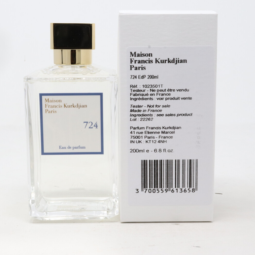 724 by Maison Francis Kurkdjian Eau De Parfum 6.8oz/200ml Spray Tester With Box