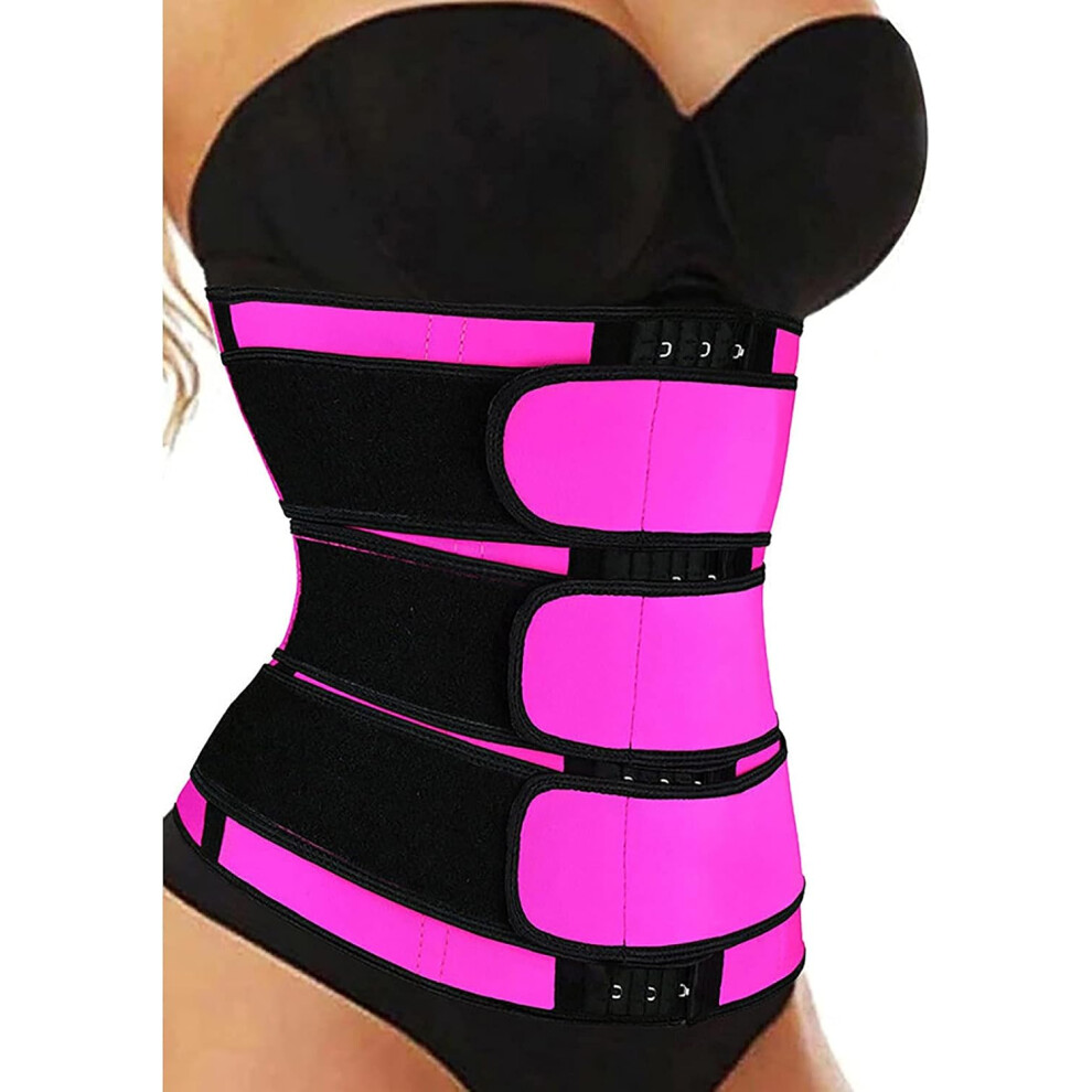 (4XL, Rose Red) Waist Trainer for Women, Women Belt Tummy Control Waist Cincher Trimmer Sauna Sweat Slimming Body Shaper Workout Girdle Belly Band