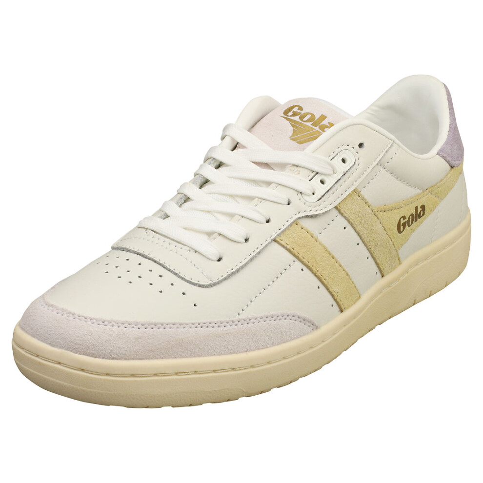 (8) Gola Falcon Womens Casual Trainers in White Lemon