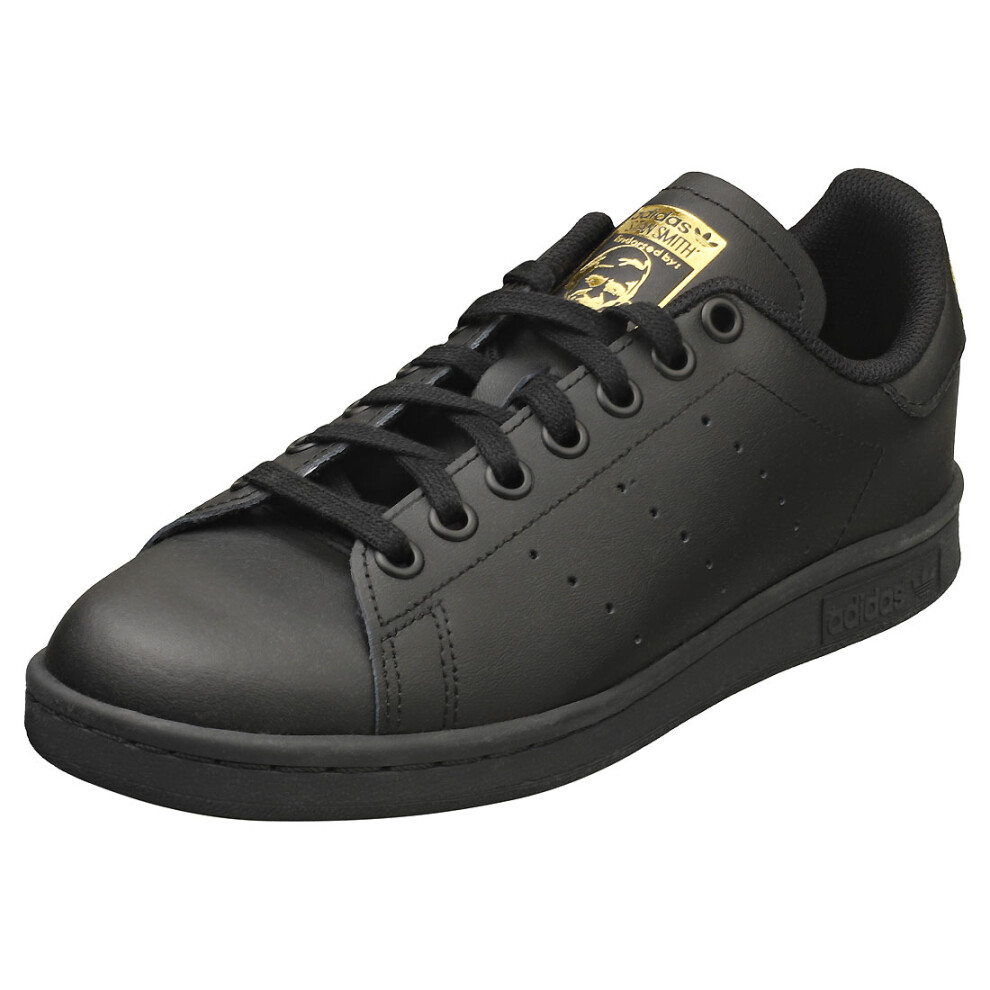 Adidas (6.5) Stan Smith J Kids Classic Trainers In Black Gold Black,Gold