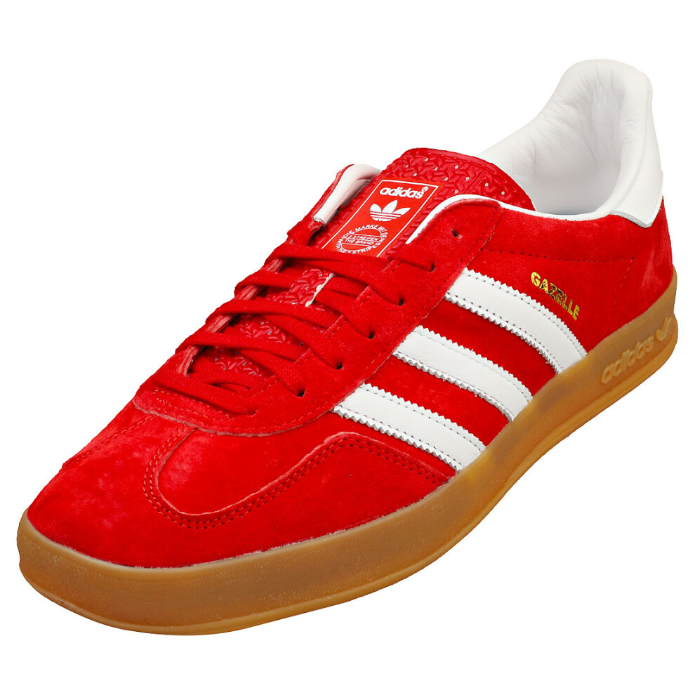 (10.5) adidas Gazelle Indoor Mens Fashion Trainers in Red White