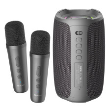 Zealot S61M RGB Rhythmic Light Karaoke Wireless Speaker, Style:Dual Mic(Black)