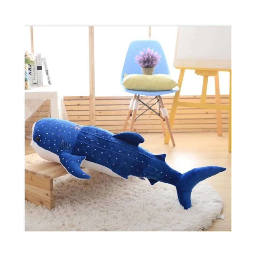 (Blue, 75cm) 150cm Large Size Soft Shark Plush Toy Big Creative Blue Whale Stuffed Soft Shark