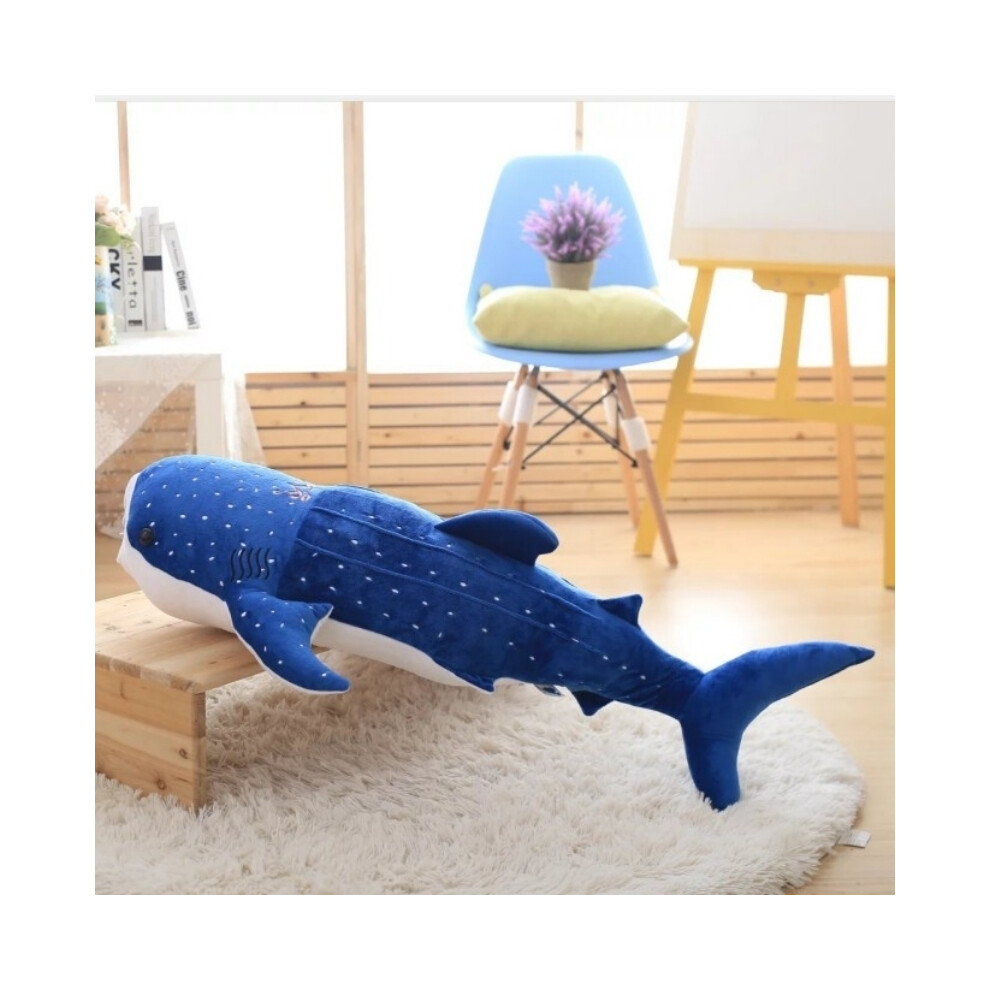 Mdsrjone (Blue, 120M) 150Cm Large Size Soft Shark Plush Toy Big Creative Blue Whale Stuffed Soft Shark