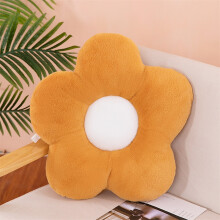 (brown) 35cm Colorful Flower Plush Pillow Cushion Soft Sunflower Plant Mat Stuffed Sofa Bed