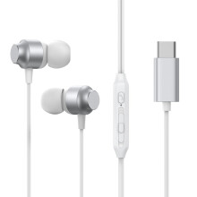 JOYROOM JR-EC06 Type-C Metal In-Ear Wired Earphone, Length: 1.2m(White)
