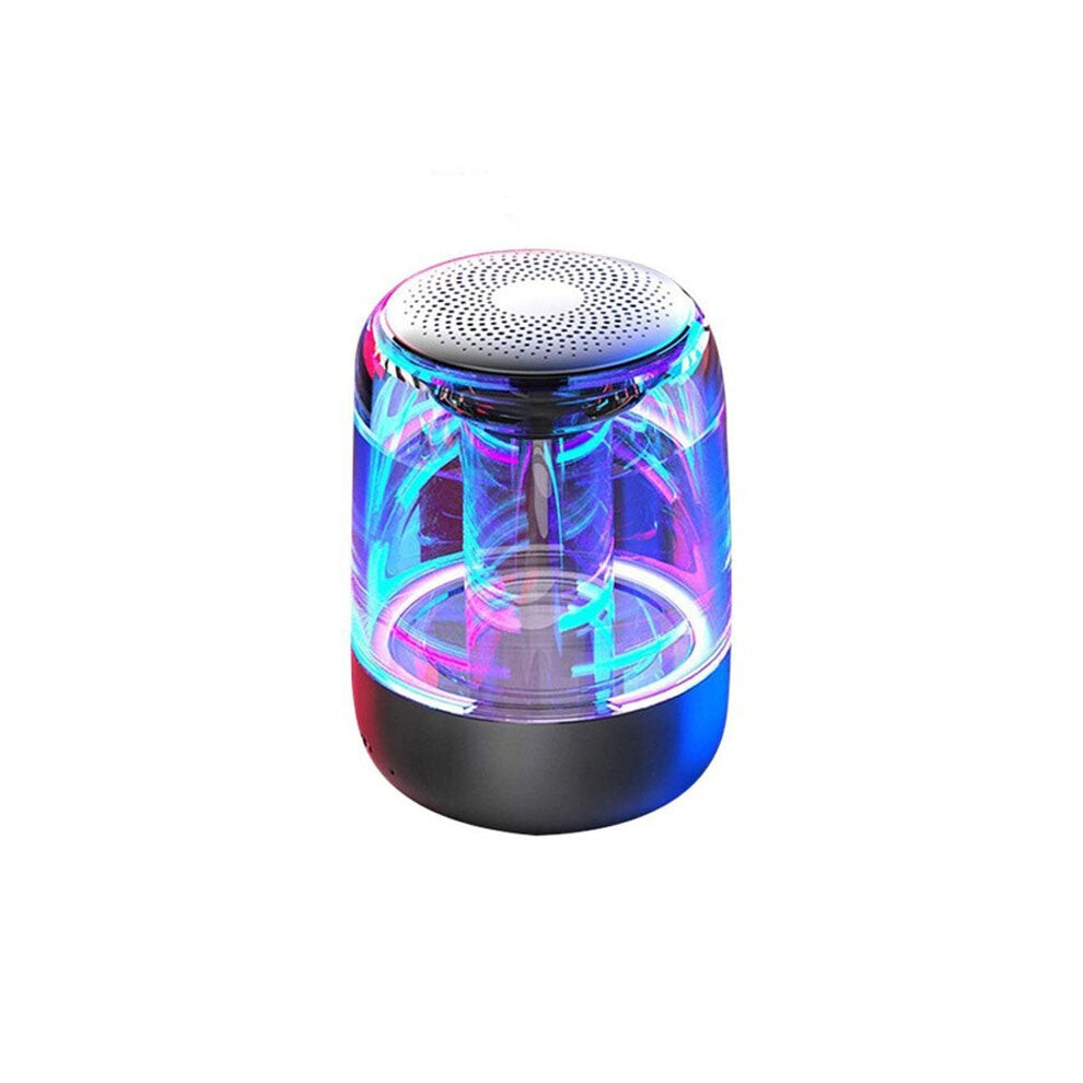 C7 Bluetooth 5.0 Speaker Transparent Led Luminous Subwoofer Tws 6D Surround Hifi Stereo Cool Audio(Black) Black 8435397116829