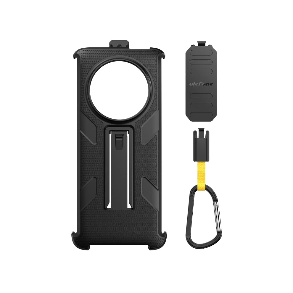 For Ulefone Armor 23 Ultra Ulefone Back Clip Phone Case with Carabiner(Black)