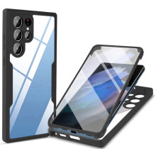 Samsung Galaxy S22 Ultra 5G Case - 360 Full Coverage, Acrylic + TPU, Shockproof, Black