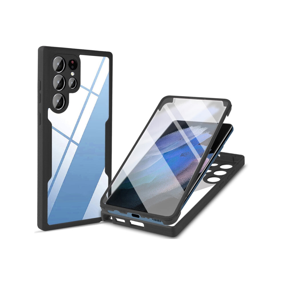 Samsung Galaxy S22 Ultra 5G Case - 360 Full Coverage, Acrylic + Tpu, Shockproof, Black 8033288674221