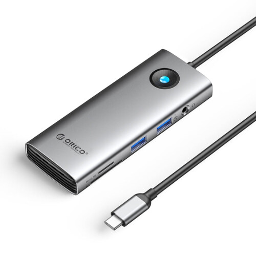 ORICO PW11-8PM Type-C / USB-C 8-in-1 5Gbps Multifunction Docking Station Card Reader (Dark Gray) 1