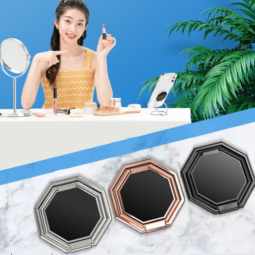 Metal Sticky Mobile Phone Ring Holder Desktop Stand(Black) 2