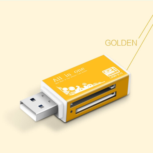 Multi in 1 Memory SD Card Reader for Memory Stick Pro Duo Micro SD,TF,M2,MMC,SDHC MS Card(Gold) 1