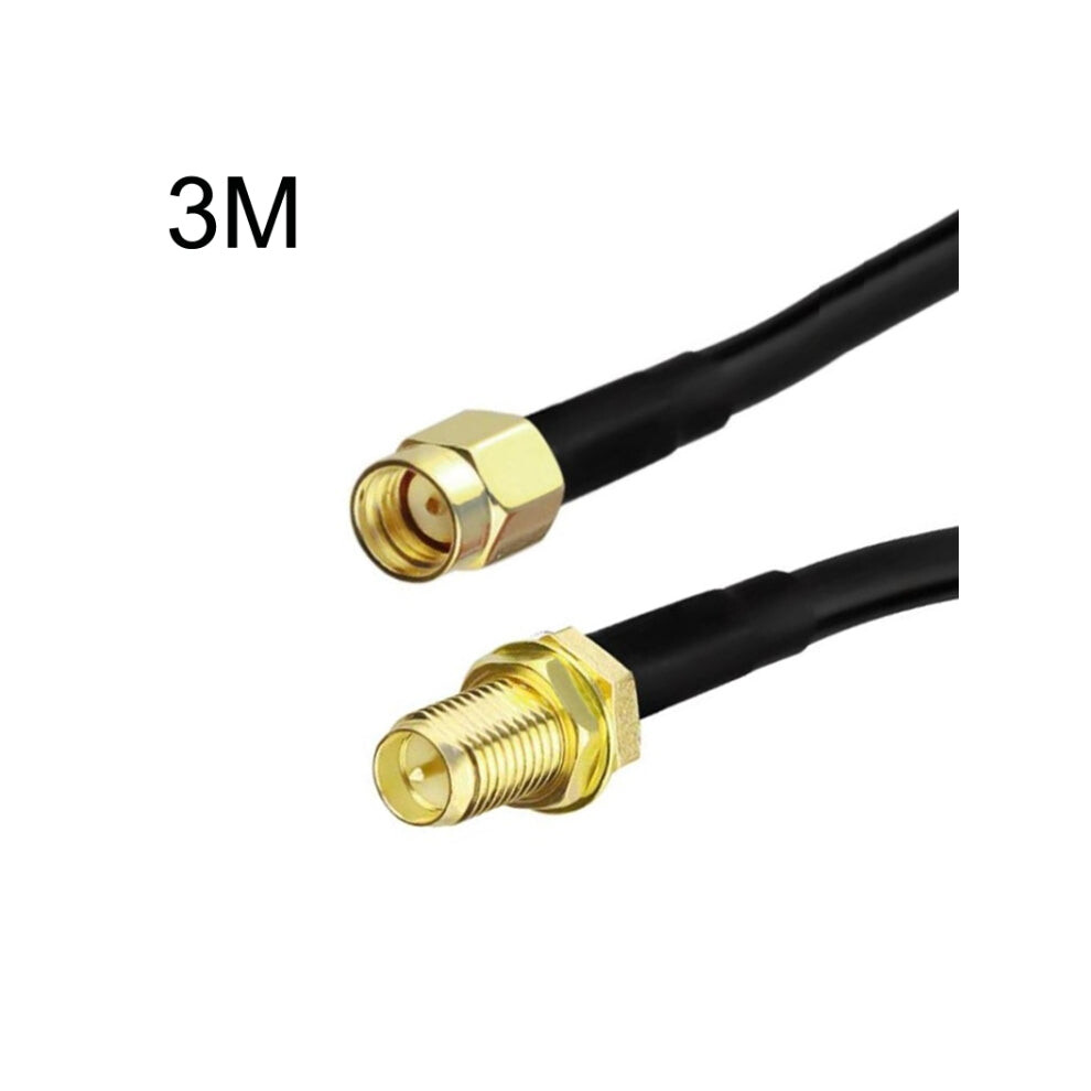 Rp-Sma Male To Rp-Sma Female Rg58 Coaxial Adapter Cable, Cable Length:3m 8431777719352