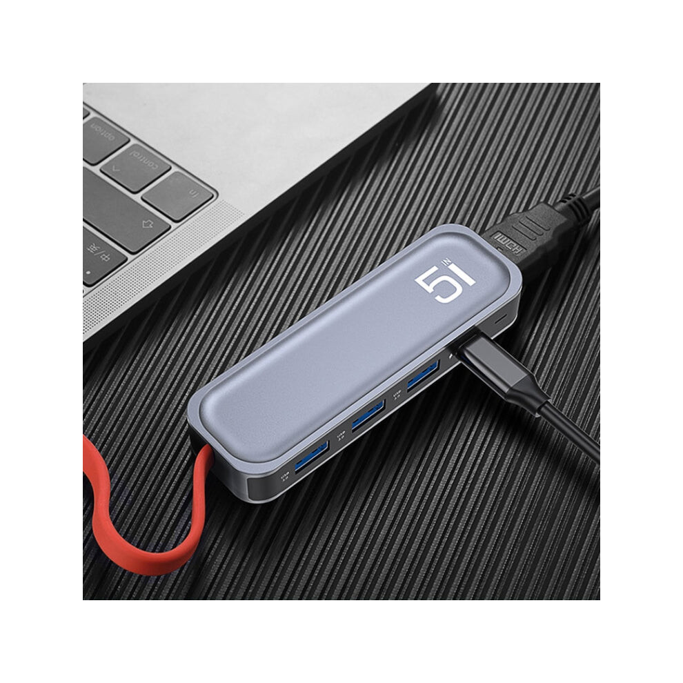 Rock Rt16 5 In 1 Type-C / Usb-C To Hdmi + 4 Usb 3.0 Multi-Function Docking Station Hub Converter Expansion Dock 664689701049