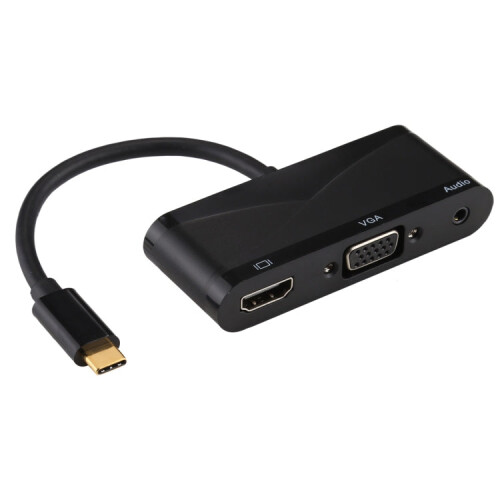 V83 USB-C / Type-C to 4K HDMI / VGA + 3.5mm Audio + USB Multi-function Adapter 1