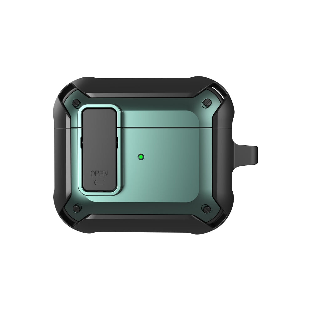 Wireless Earphones Shockproof Bumblebee Silicone Protective Case With Switch & Hook For Airpods 3( Green) Black/Green 4051245134377