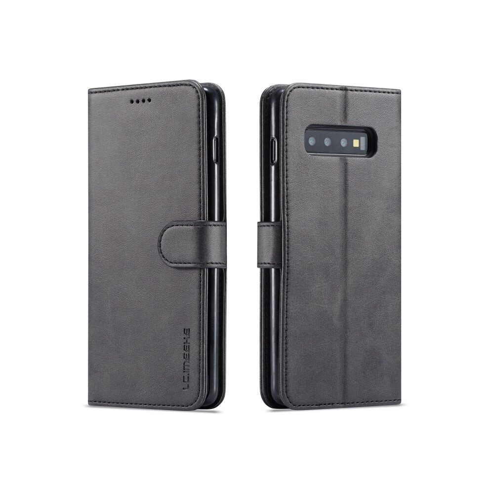 For Galaxy S10 Lc.imeeke Calf Texture Horizontal Flip Leather Case, With Holder & Card Slots & Wallet(Black) Black 8033288689751