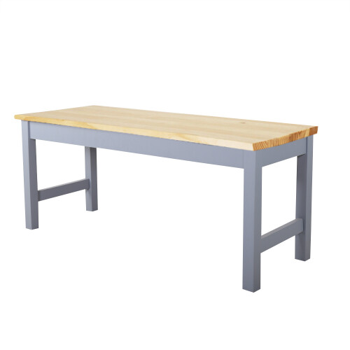 Living And Home Natural Solid Pine Wood Bench - Rustic 2-Seater with Smooth Surface, Entryway/Living Room 90cm Wide 2
