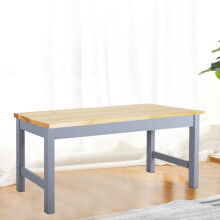 Natural Solid Pine Wood Bench - Rustic 2-Seater with Smooth Surface, Entryway/Living Room 90cm Wide