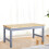 Living And Home Natural Solid Pine Wood Bench - Rustic 2-Seater with Smooth Surface, Entryway/Living Room 90cm Wide 1