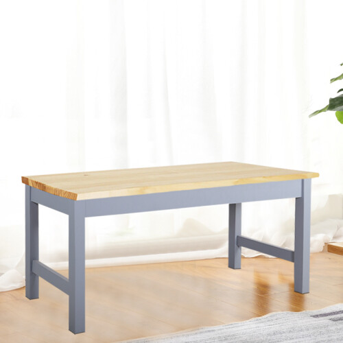 Living And Home Natural Solid Pine Wood Bench - Rustic 2-Seater with Smooth Surface, Entryway/Living Room 90cm Wide