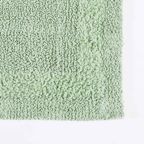 Homescapes (Sage Green, Bath Mat - Half Round) Luxury Reversible Cotton Bath Mat 1