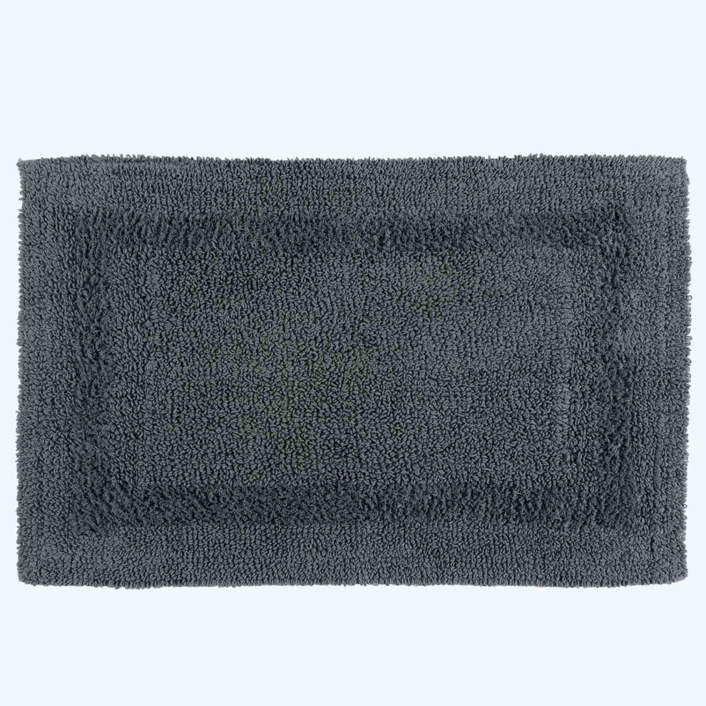 Homescapes (, Bath Mat) Luxury Reversible Cotton Bath Mat Grey