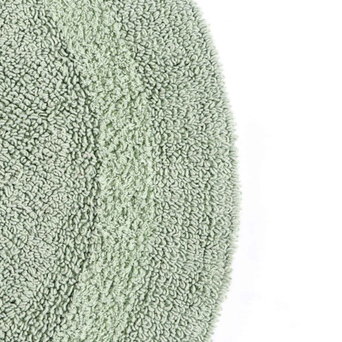 Homescapes (Sage Green, Bath Mat - Round) Luxury Reversible Cotton Bath Mat 1