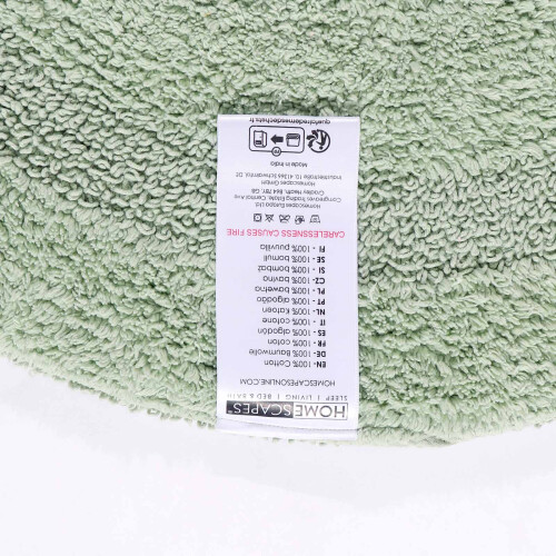 Homescapes (Sage Green, Bath Mat - Round) Luxury Reversible Cotton Bath Mat 2