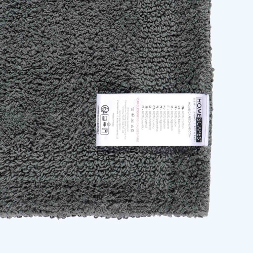 Homescapes (Grey, Bath Mat - Extra Large) Luxury Reversible Cotton Bath Mat 2