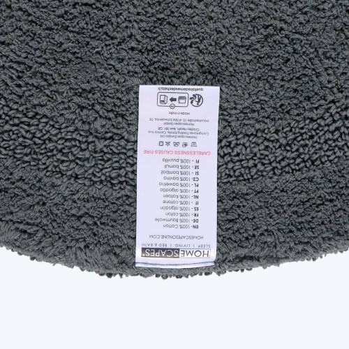 Homescapes (Grey, Bath Mat - Round) Luxury Reversible Cotton Bath Mat 2