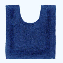 (Navy Blue, Pedestal Mat) Luxury Reversible Cotton Bath Mat