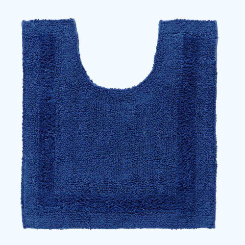 (Navy Blue, Pedestal Mat) Luxury Reversible Cotton Bath Mat