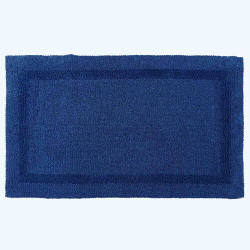 Homescapes (Navy Blue, Bath Mat - Extra Large) Luxury Reversible Cotton Bath Mat