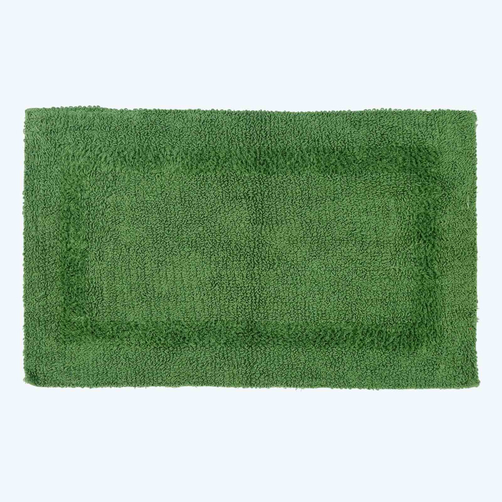 (Bottle Green, Bath Mat) Luxury Reversible Cotton Bath Mat