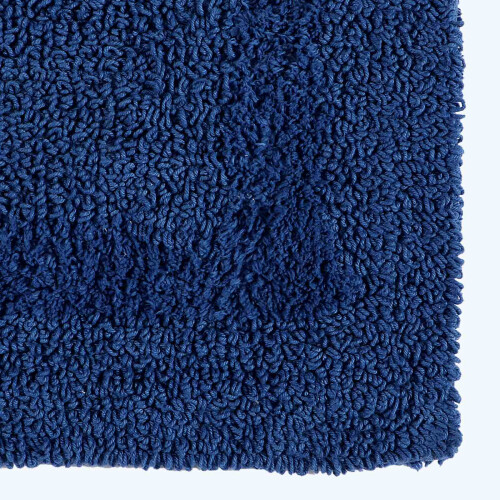 Homescapes (Navy Blue, Shower Mat) Luxury Reversible Cotton Bath Mat 1