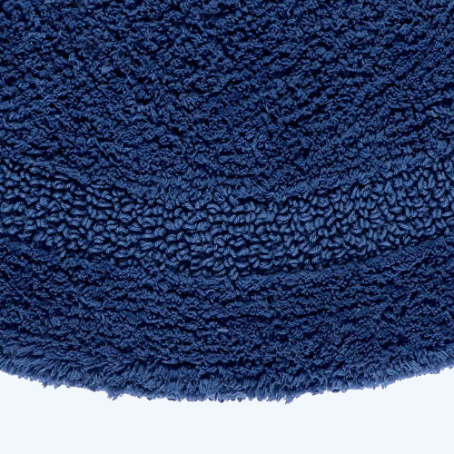 Homescapes (Navy Blue, Bath Mat - Round) Luxury Reversible Cotton Bath Mat 1