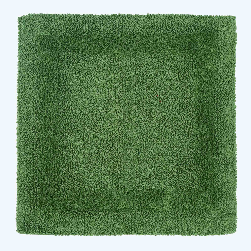 (Bottle Green, Shower Mat) Luxury Reversible Cotton Bath Mat