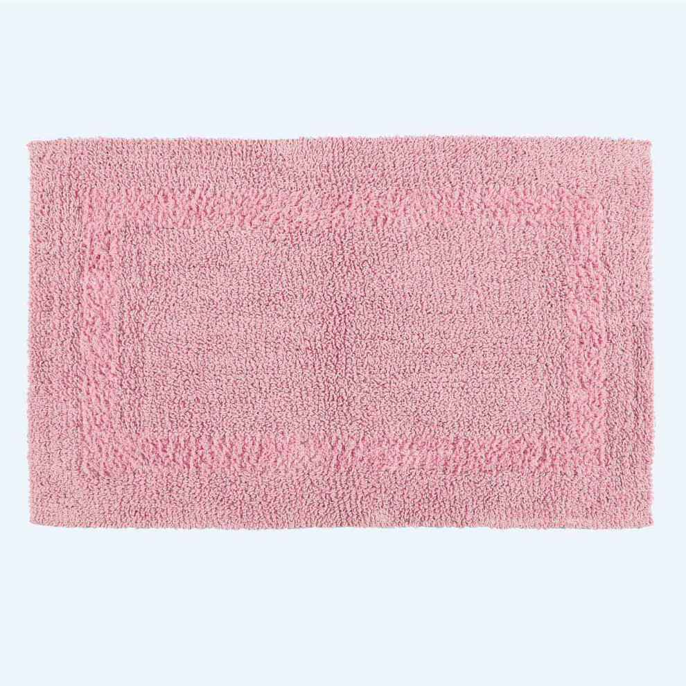 Homescapes (, Bath Mat) Luxury Reversible Cotton Bath Mat Pink