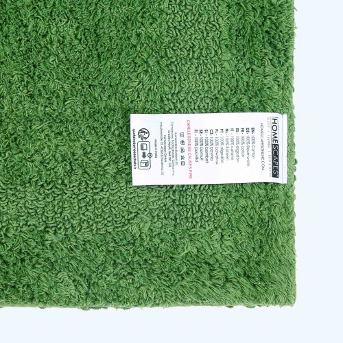 Homescapes (Bottle Green, Bath Mat Runner) Luxury Reversible Cotton Bath Mat 2