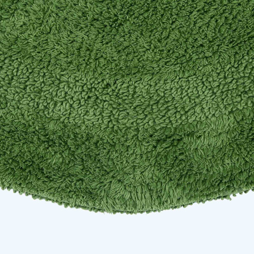Homescapes (Bottle Green, Bath Mat - Round) Luxury Reversible Cotton Bath Mat 1