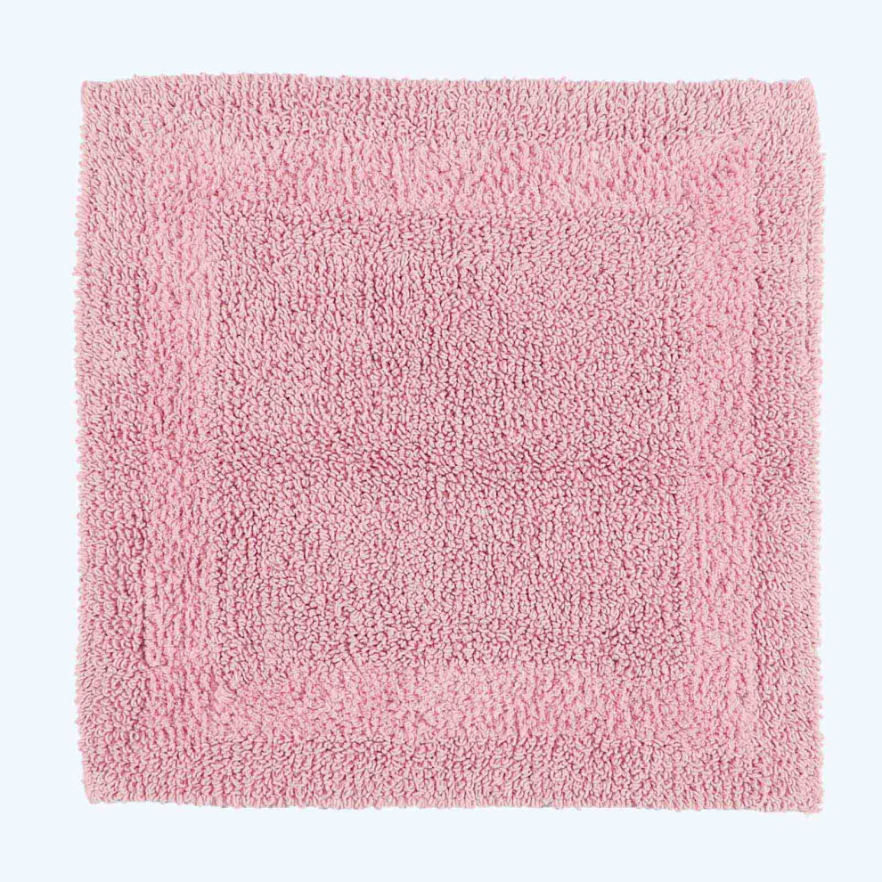 Homescapes (, Shower Mat) Luxury Reversible Cotton Bath Mat Pink