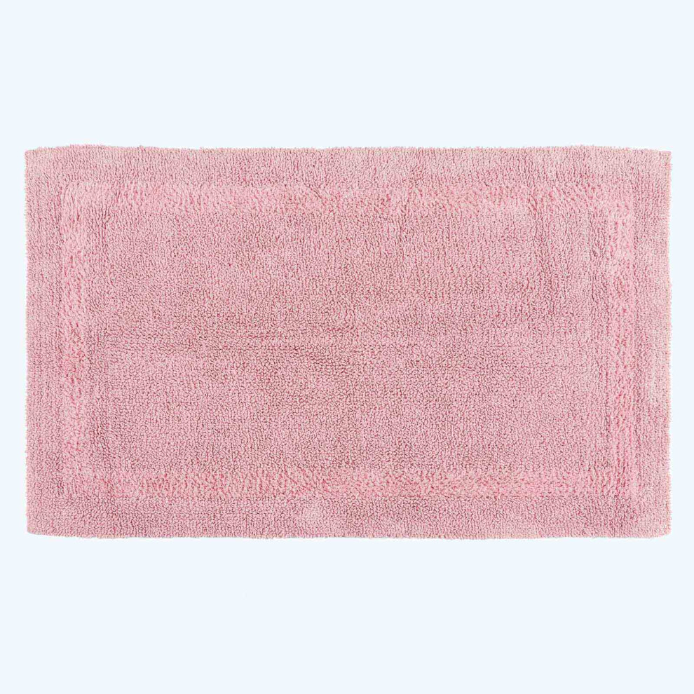 Homescapes (, Bath Mat - Extra Large) Luxury Reversible Cotton Bath Mat Pink