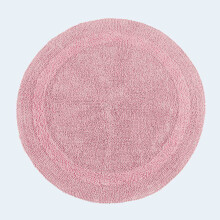 (Pink, Bath Mat - Round) Luxury Reversible Cotton Bath Mat