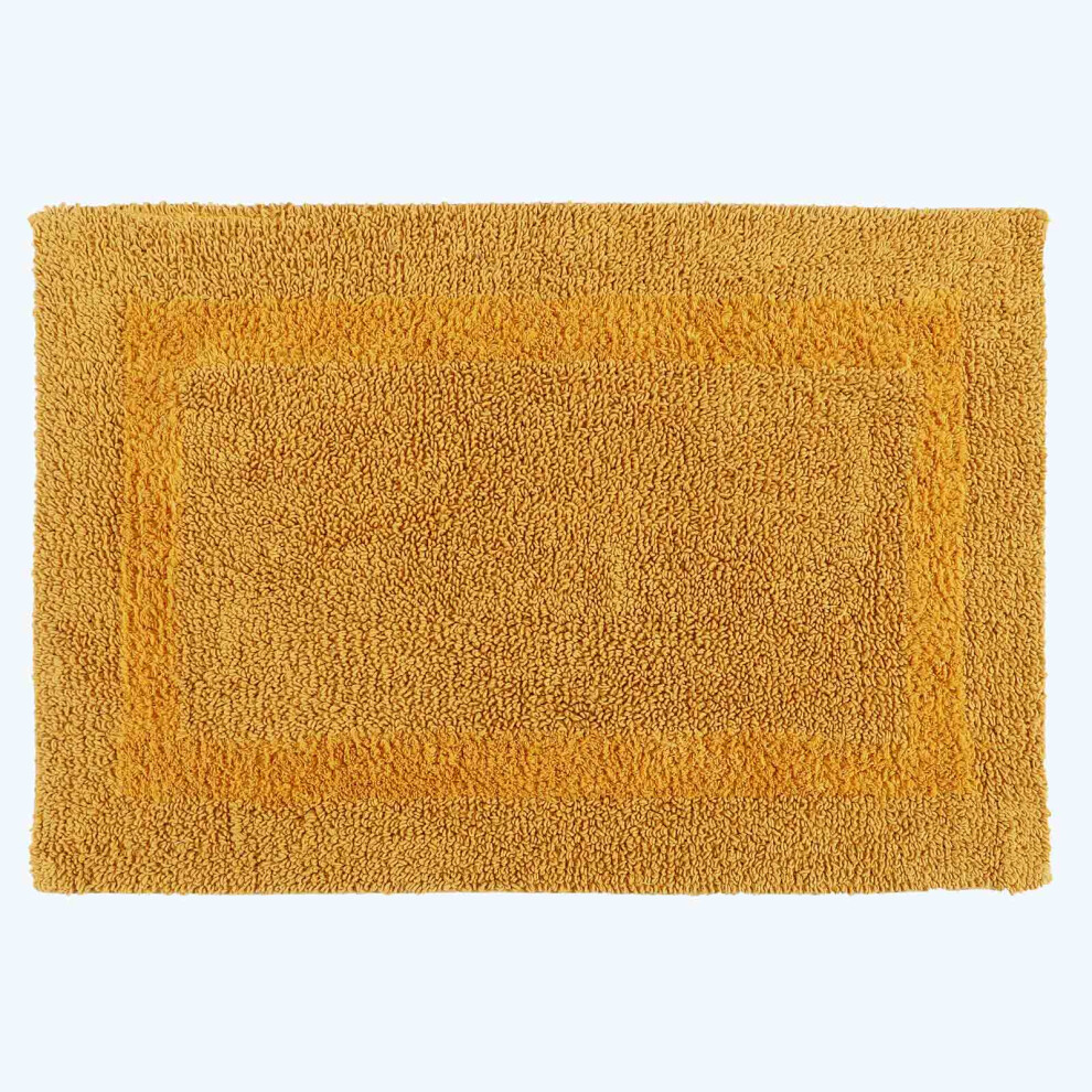 (Mustard, Bath Mat) Luxury Reversible Cotton Bath Mat