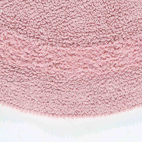 Homescapes (Pink, Bath Mat - Round) Luxury Reversible Cotton Bath Mat 1